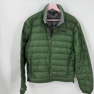Cordillera Aiguille features 700-fill Down Sweater Jacket in green. M Unisex.